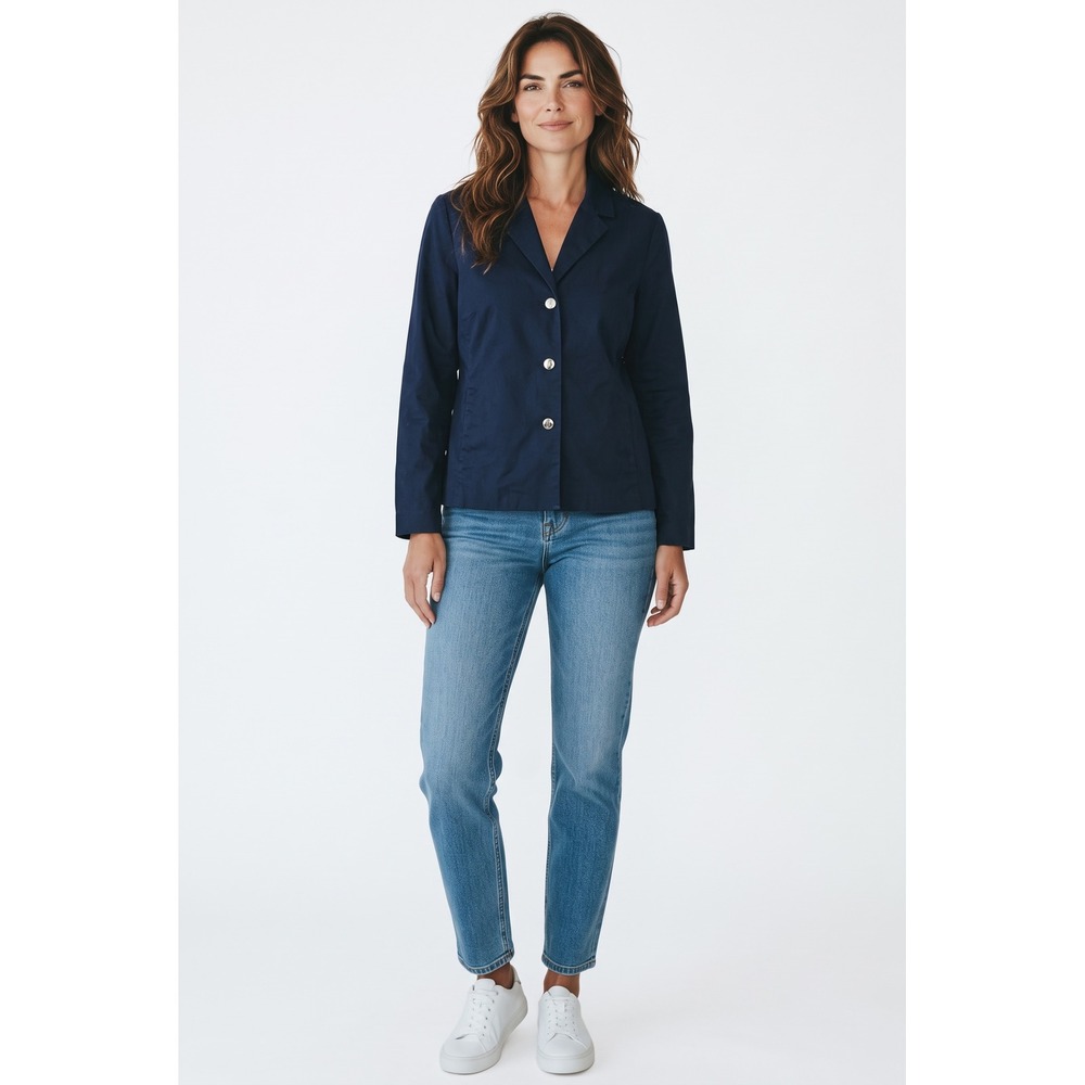 Jones New York Signature Navy Blue 3 Button Utility Blazer Jacket XL